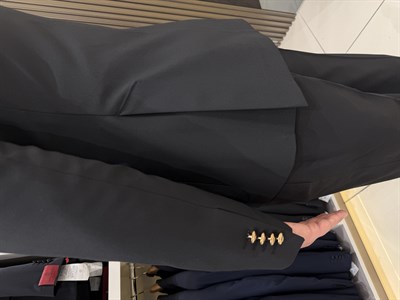 Gold Düğmeli Kruvaze Takım | Siyah