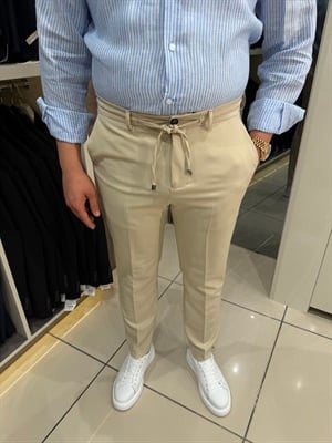 Jogger Likralı Pantolon | Bej
