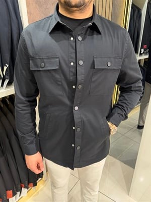 Pamuk Gabardin Ceket Gömlek | Siyah