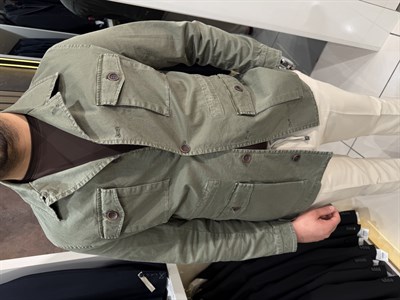 Pamuklu Likralı Safari Ceket | Haki