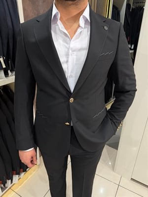 Veltro Gold Metal Düğme Takım | Siyah