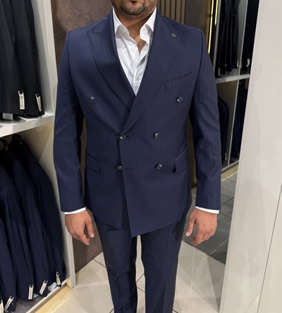 Yünsa Kruvaze Takım Elbise Fine Wool | Lacivert