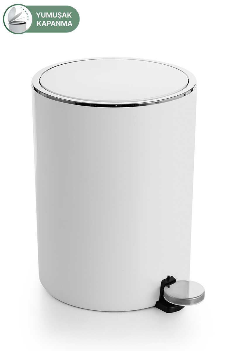 ANS LENOX 5 LT PEDALLI ÇÖP KOVASI - BEYAZ M-E66-01