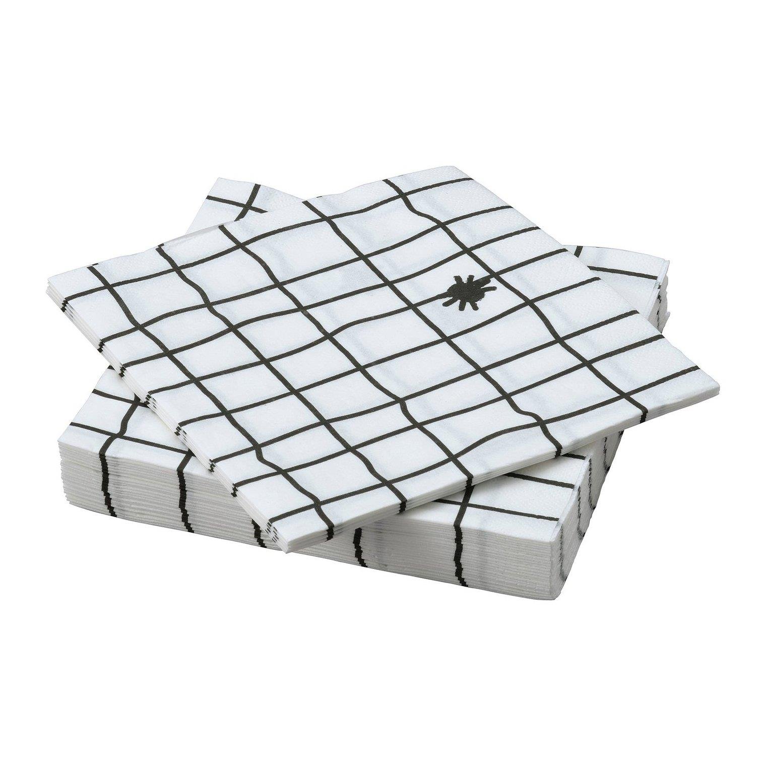 IKE KUSTFYR DESENLİ PEÇETE BEYAZ-SİYAH 33X33 CM 30 ADET 30599592