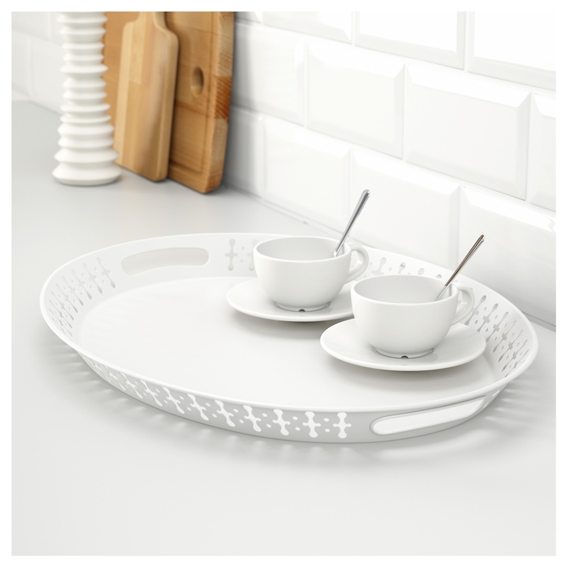 Ikea Romantısk Çelik Tepsi 52x39 cm Beyaz 80175675