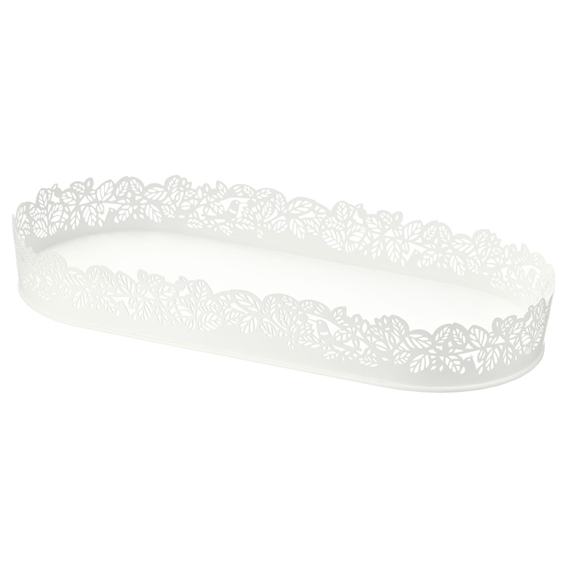 Ikea Samverka Metal Beyaz Mum Tabağı 35x15 cm 50388720