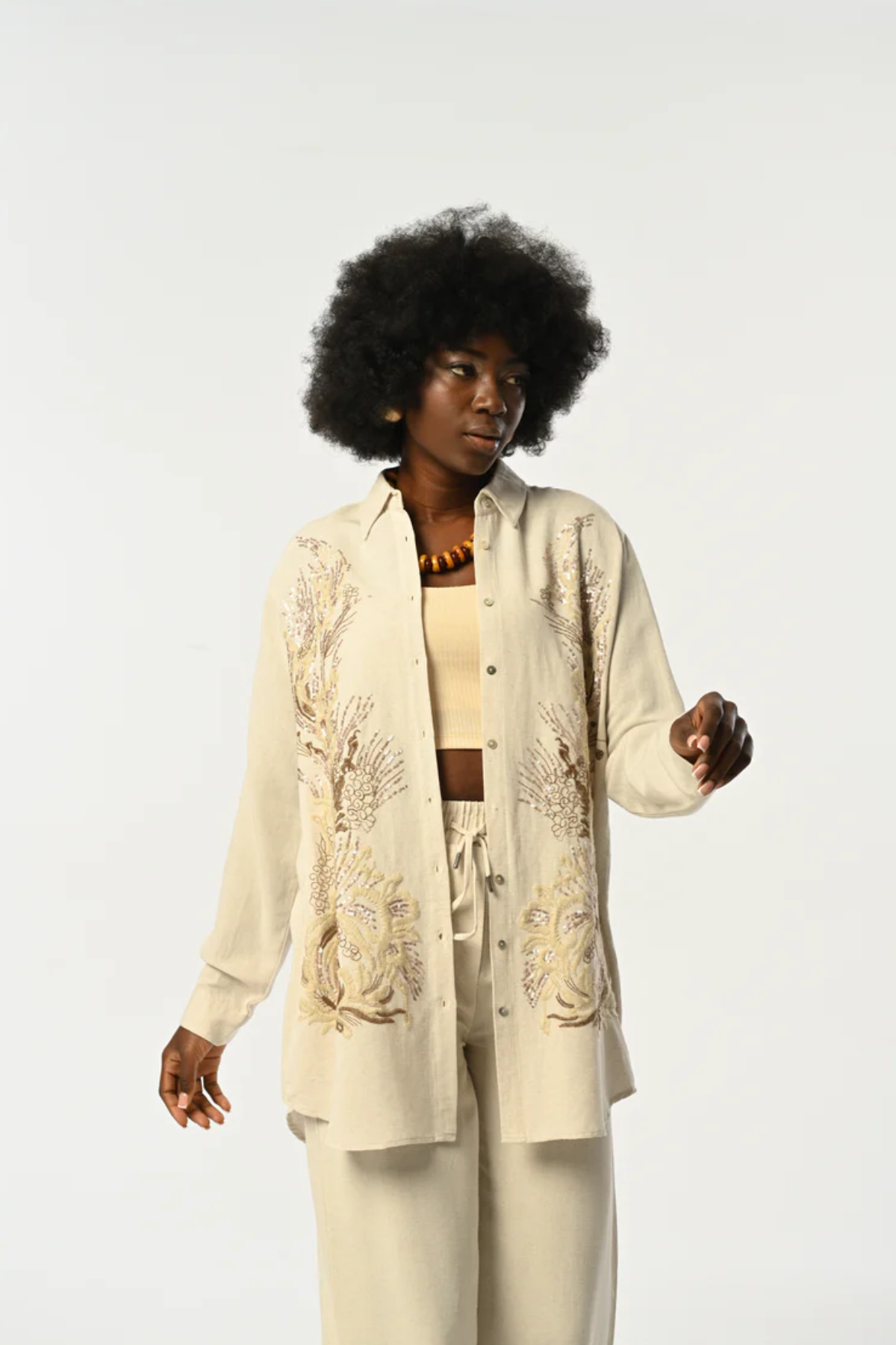 ORF PULLU NAKIŞLI GÖMLEK 34045