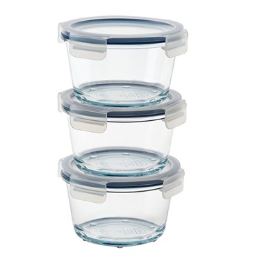 IKE IKEA 365+CAM SAKLAMA KABI SETİ CAM 600 ML YUVARLAK 3'LÜ SET 50623831