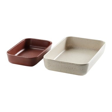 Ikea Lyckad Fırın-Servis Kabı Açık Bej-Kırmızı-Kahverengi 2 Parça 10607951