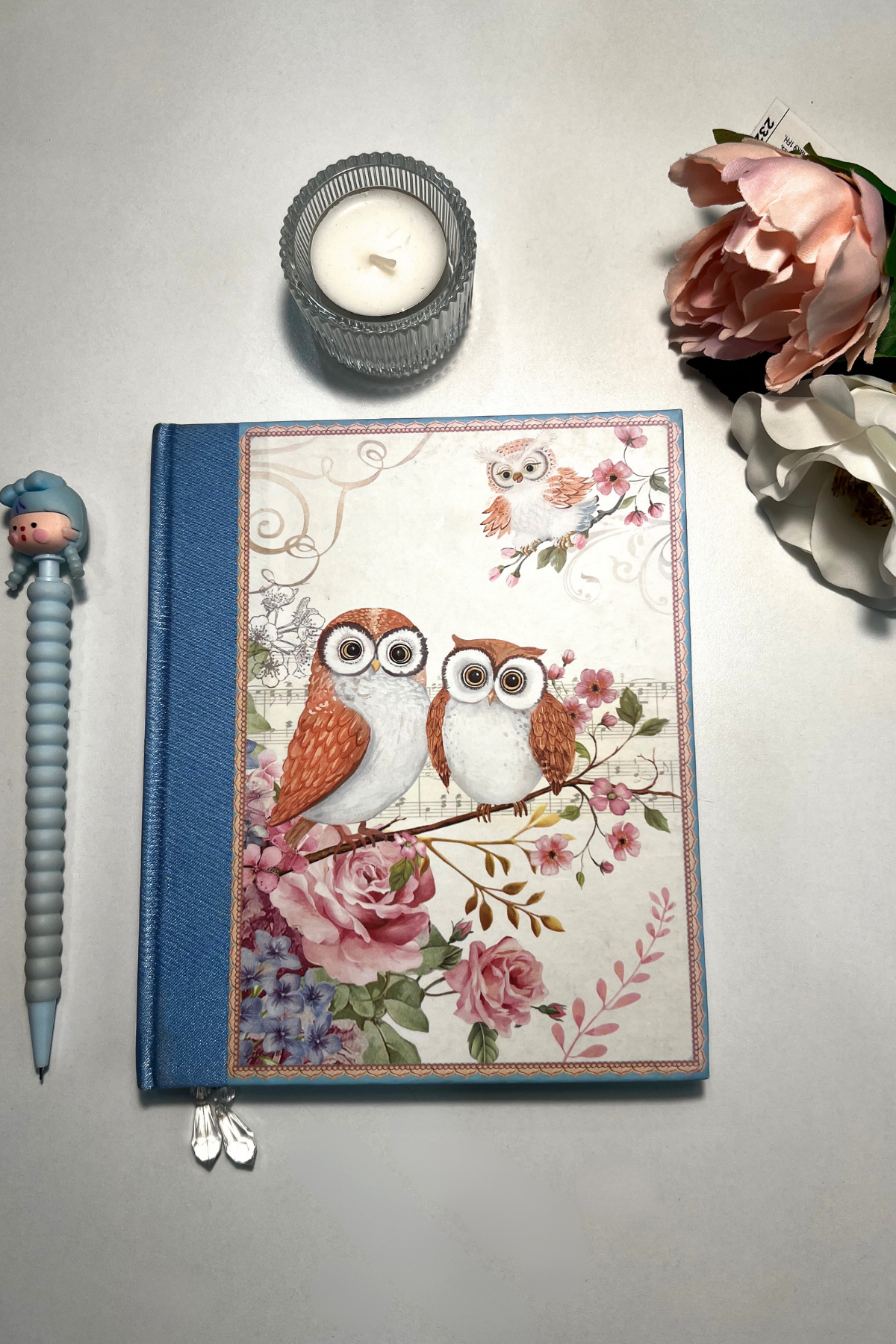 Brandi Sert Kapaklı Baykuşlu Hatıra Defteri 15x18 Cm