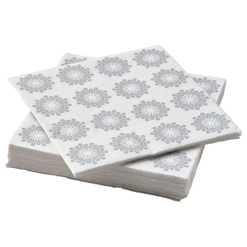 IKE FRÖJDA DESENLİ PEÇETE BEYAZ-GRİ 33X33 CM 30 ADET 50581398
