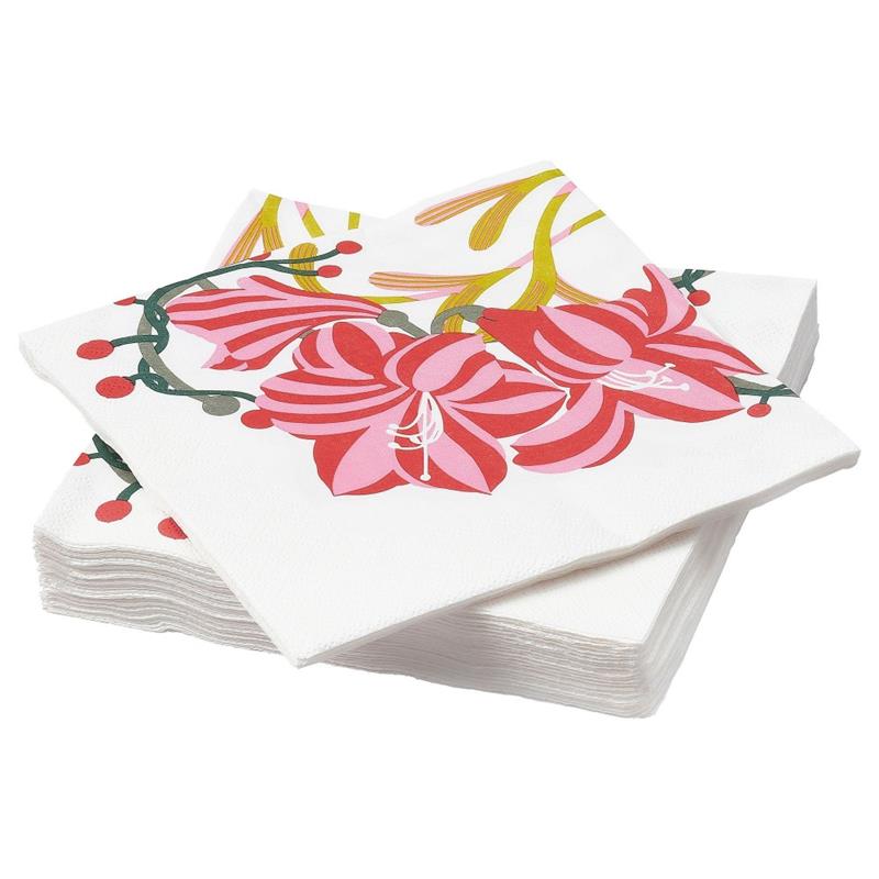 IKE VINTERFINT DESENLİ PEÇETE PEMBE-BEYAZ 33X33 CM 30 ADET 60581133