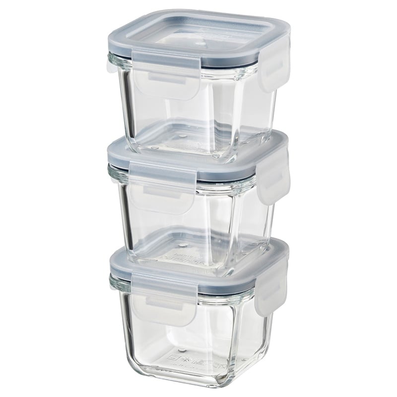 Ikea 365+ Kapaklı 3'lü Saklama Kabı Cam 180 ml 80444946