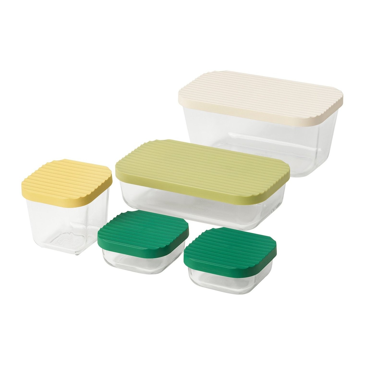 Ikea Havstobıs Cam Saklama Kabı Seti Şeffaf-Çok Renkli 5'li Set 30559275