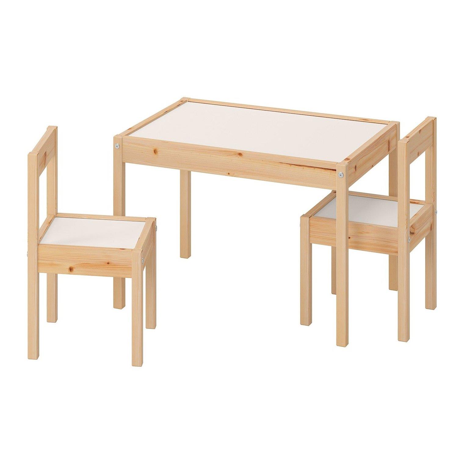 Ikea Latt Çocuk Masa Seti Beyaz-Çam 3 Prç.50178411