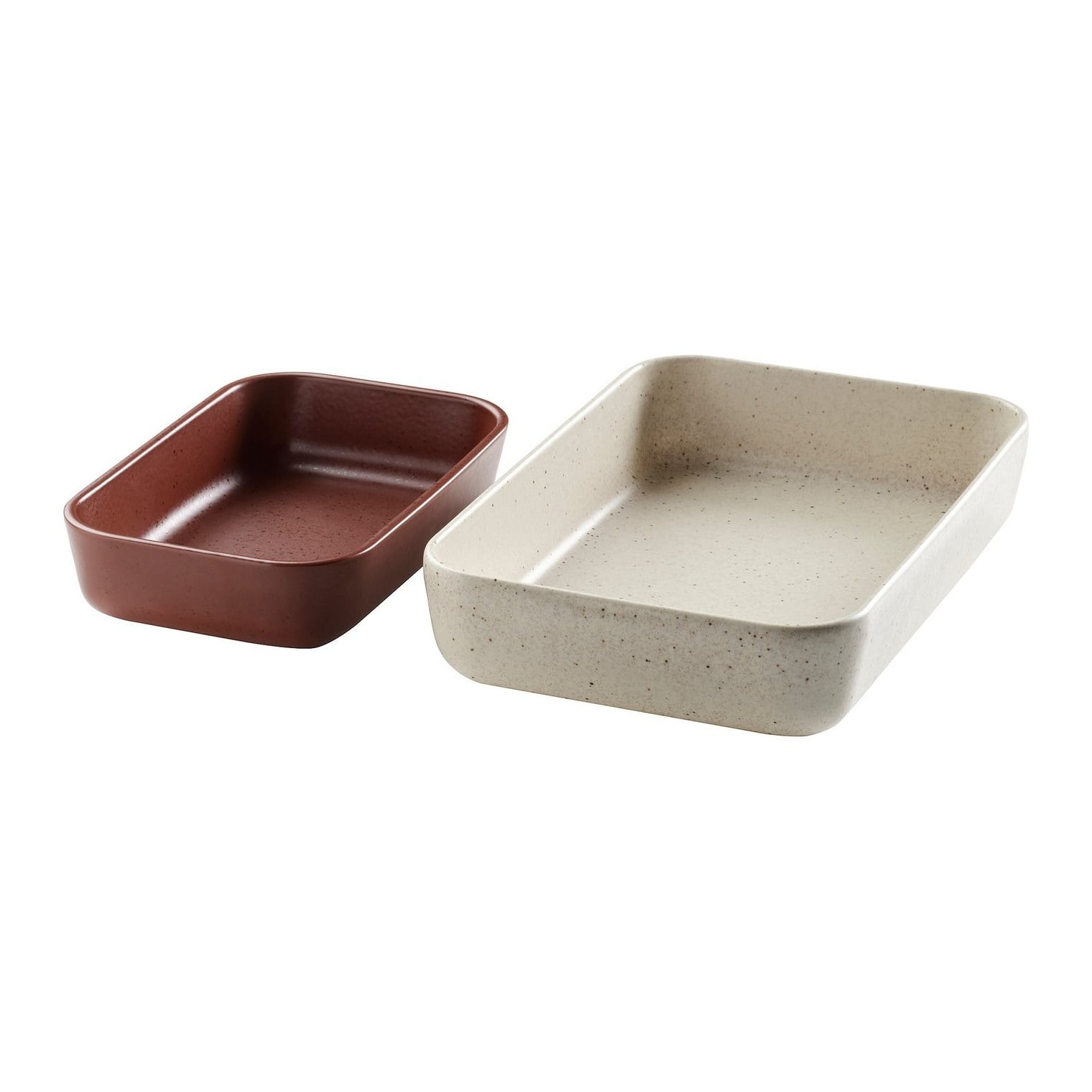 Ikea Lyckad Fırın-Servis Kabı Açık Bej-Kırmızı-Kahverengi 2 Parça 10607951
