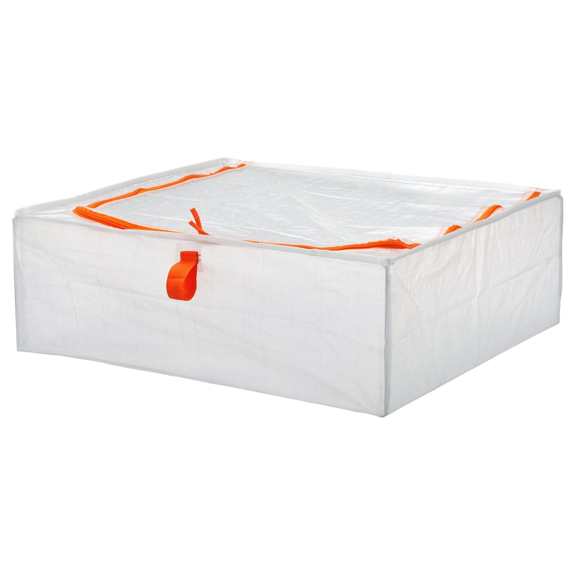Ikea Parkla Kutu Beyaz-Turuncu 55X49X19 Cm 50395382