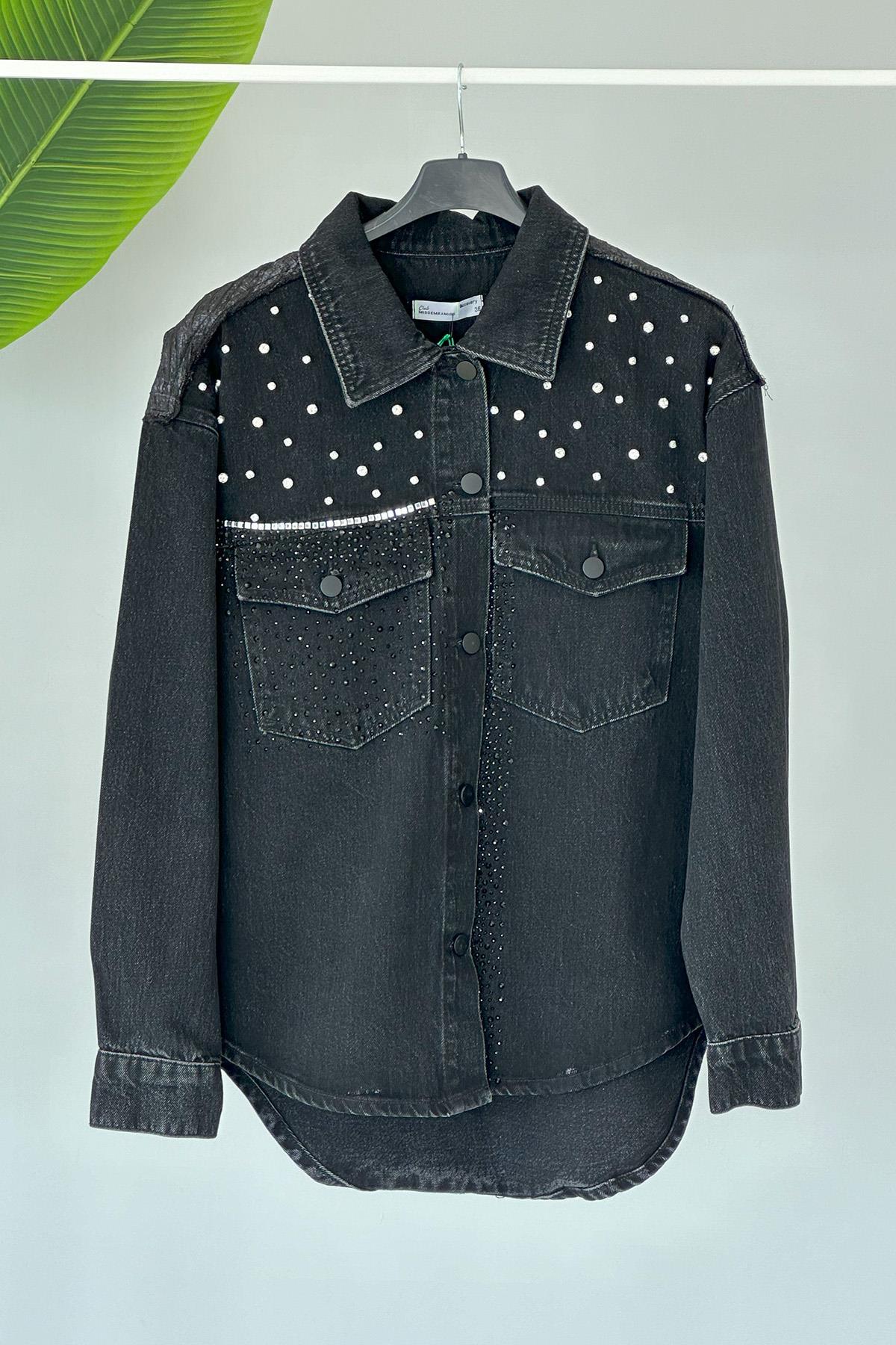 MSS TAŞLI JAKARLI KOT CEKET 23KD02C4037