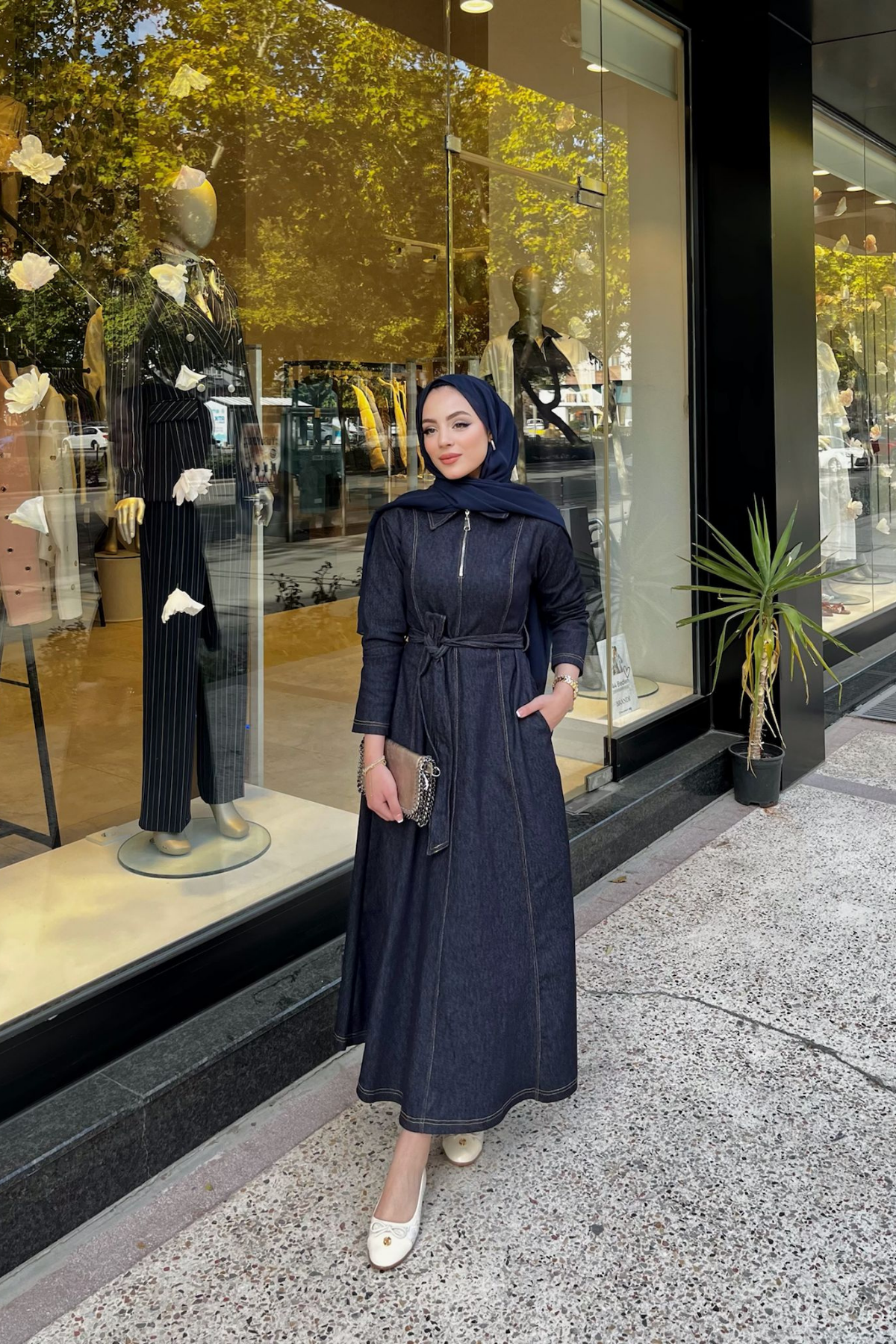 MUN ELBİSE KUŞAKLI KOT 32396