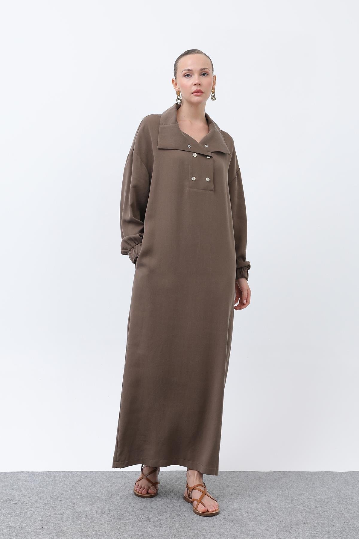 MUN YAKASI ÇITÇITLI ELBİSE 12615