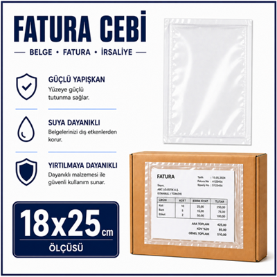 Fatura Cebi  18*25 - Koli Bazlı Satış (1 Koli = 3000 Adet)