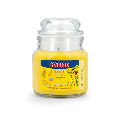 3Lü Haribo Kokulu Mum Seti - Limon Meyveleri, Kiraz Kola, Çilek Mutluluğu