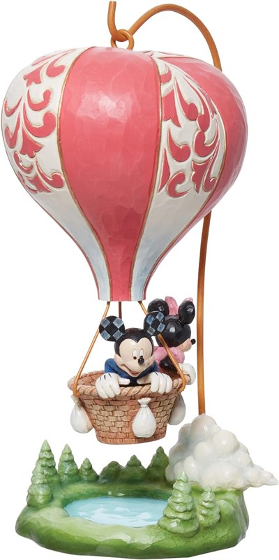 Aşk Uçuşa Geçiyor Mickey ve Minnie Kalpli Hava Balonu Figür Biblo