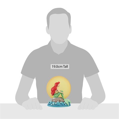 Ay Işığında Deniz Kızı Kayada Oturan Ariel ile Işıklı Ay Figür Biblo