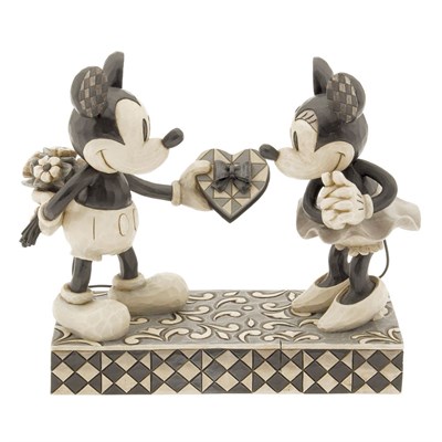 Gerçek Canım Mickey Minnie Siyah Beyaz Dekoratif Figür Biblo
