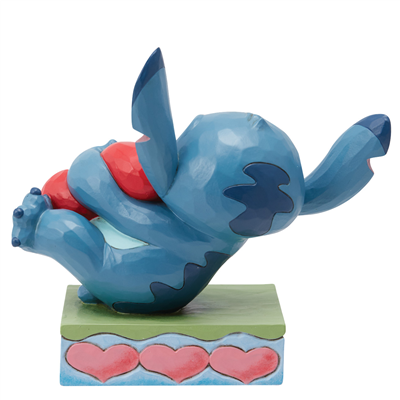 Kalbe Sarılmış Stitch Figür Biblo