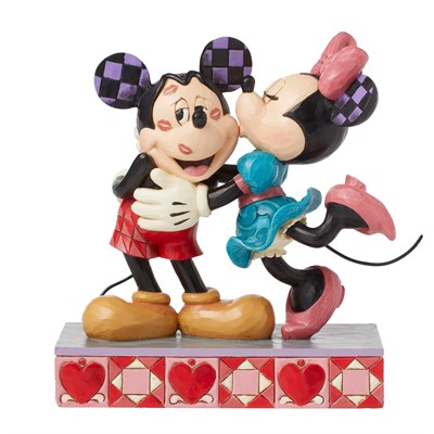 Mickey Minnie Kisses On Cheeks Lisanslı Figür Biblo