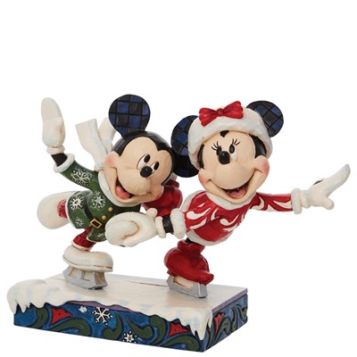 Mickey ve Minnie Buz Pateni Figür Biblo