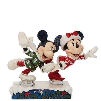 Mickey ve Minnie Buz Pateni Figür Biblo