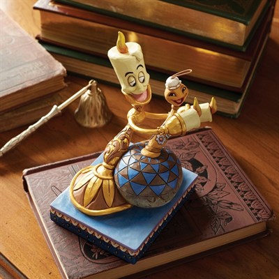 Mum Işığında Romantizm Lumiere ve Plumette Figür Biblo