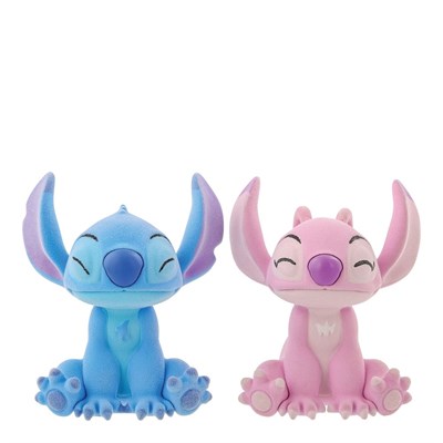 Stitch ve Angel Kadife Kaplama Reçine Figür Biblo