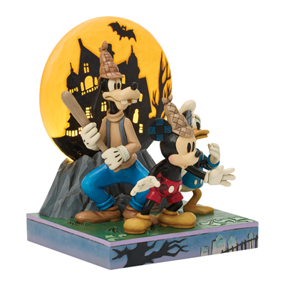 Lonesome Ghosts Mickey Goofy Donald LED Ay Biblo Figür 21.5