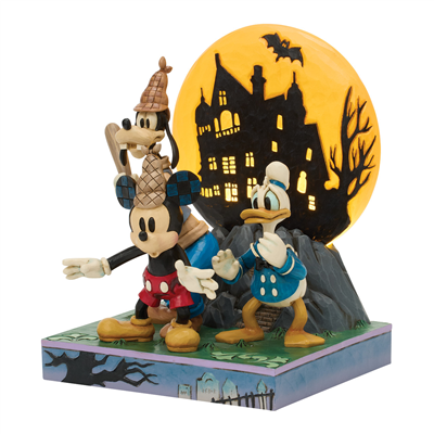 Lonesome Ghosts Mickey Goofy Donald LED Ay Biblo Figür 21.5