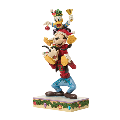 Mickey Donald  Goofy Stacked Lisanslı Figür Biblo - 20.5 cm