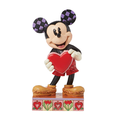 Mickey Mouse Kalp Detaylı Kişiselleştirilebilir Lisanslı Figür