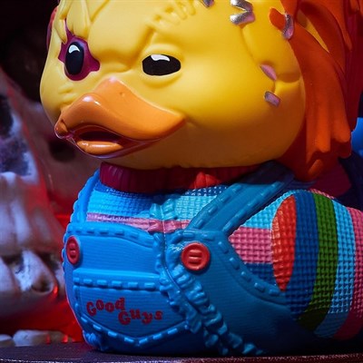 Childs Play Boxed Chucky Scarred Lisanslı Cosplay Ördek Collectible Figür
