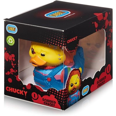 Childs Play Boxed Chucky Scarred Lisanslı Cosplay Ördek Collectible Figür