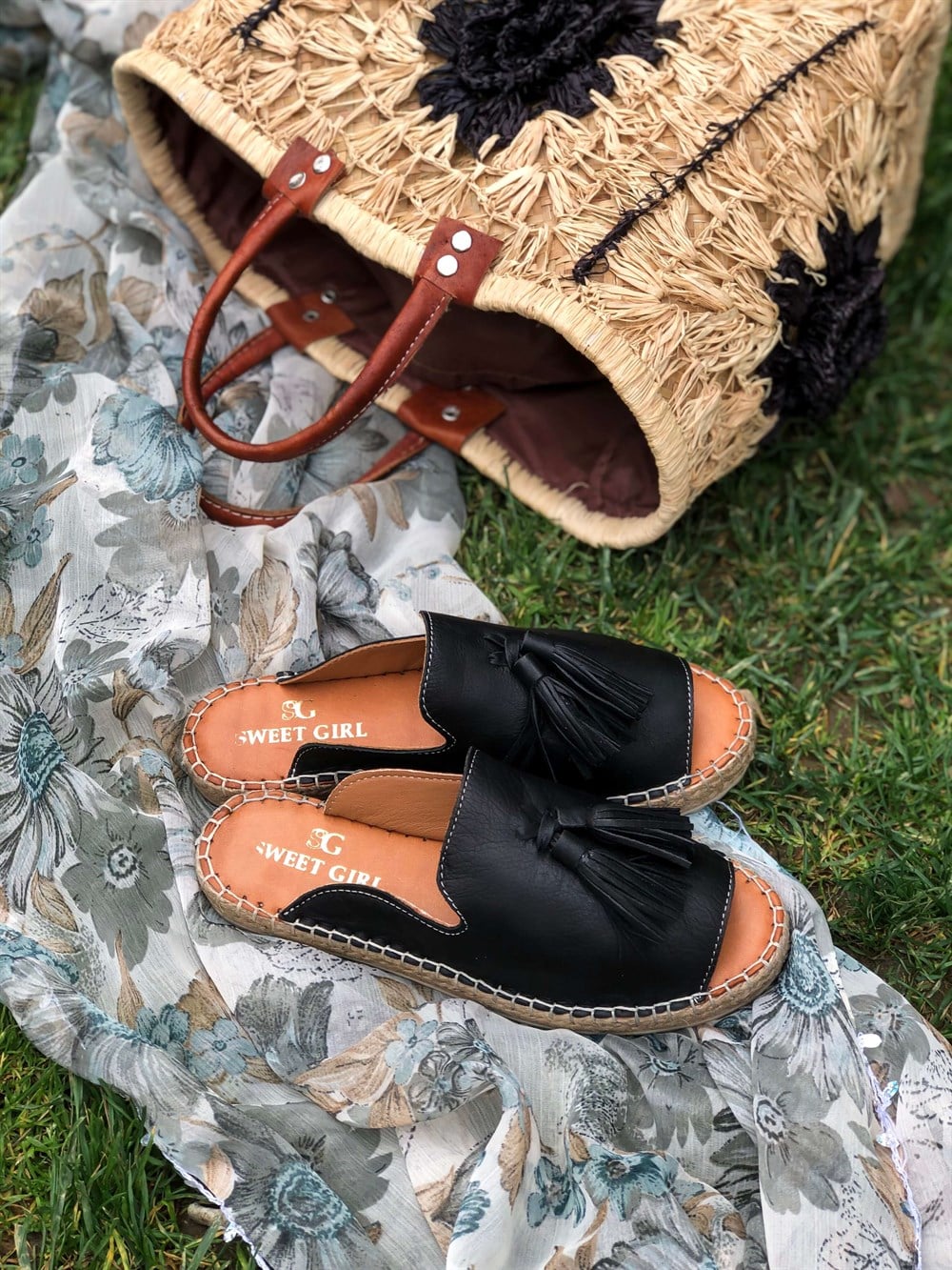 Gigi Model Espadril Terlik Siyah