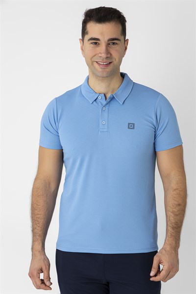 CROZWİSE WAFFLE POLO YAKA T.SHİRT TURKUAZ/MAVİ