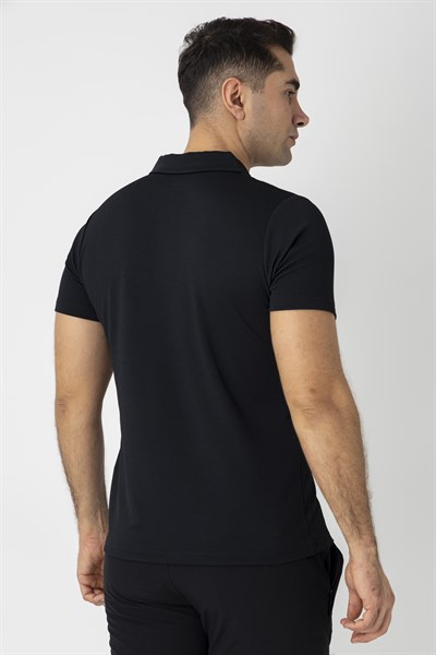 CROZWİSE WAFFLE POLO YAKA T.SHİRT SİYAH