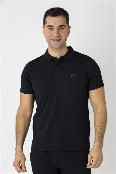CROZWİSE WAFFLE POLO YAKA T.SHİRT SİYAH