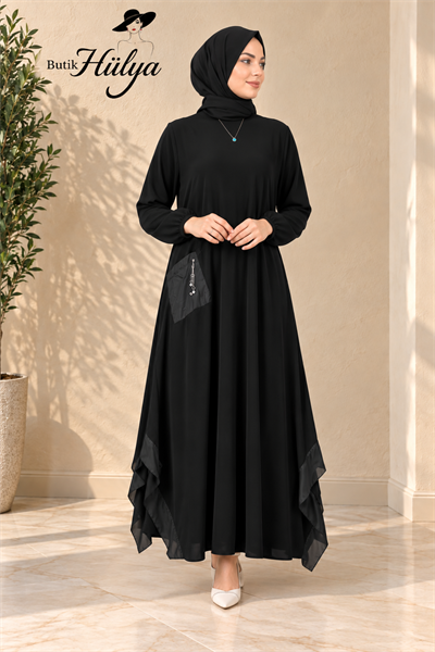 32109 derili tunik siyah