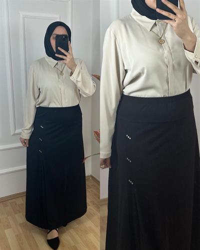 Mihrimah taşlı etek acı kahve  27107