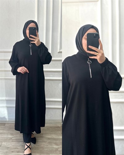 Orkide tunik fermuarlı siyah 32101 