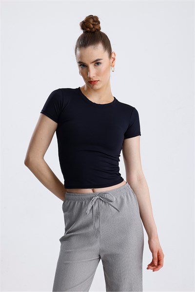 Lıcralı Crop Tshirt