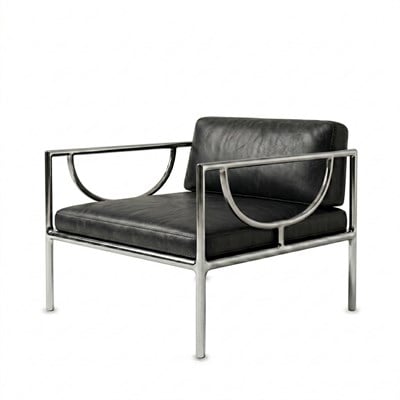 Lova Black Gerçek Deri Metal Berjer - Deco103